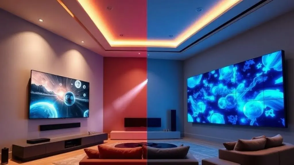 קולנוע ביתי עם מסך LED