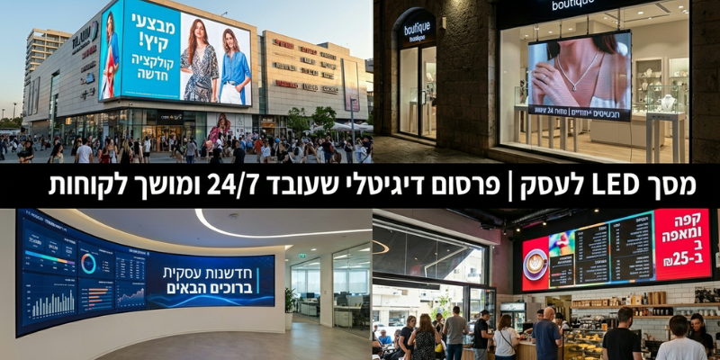 מסך LED לעסק &ndash; פרסום דיגיטלי שעובד 24/7 ומושך לקוחות